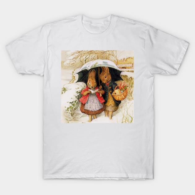 “Christmas Greetings” by Beatrix Potter T-Shirt by PatricianneK